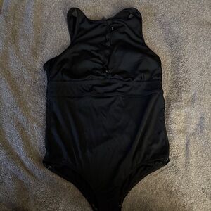Black plus size One Piece Swimsuit